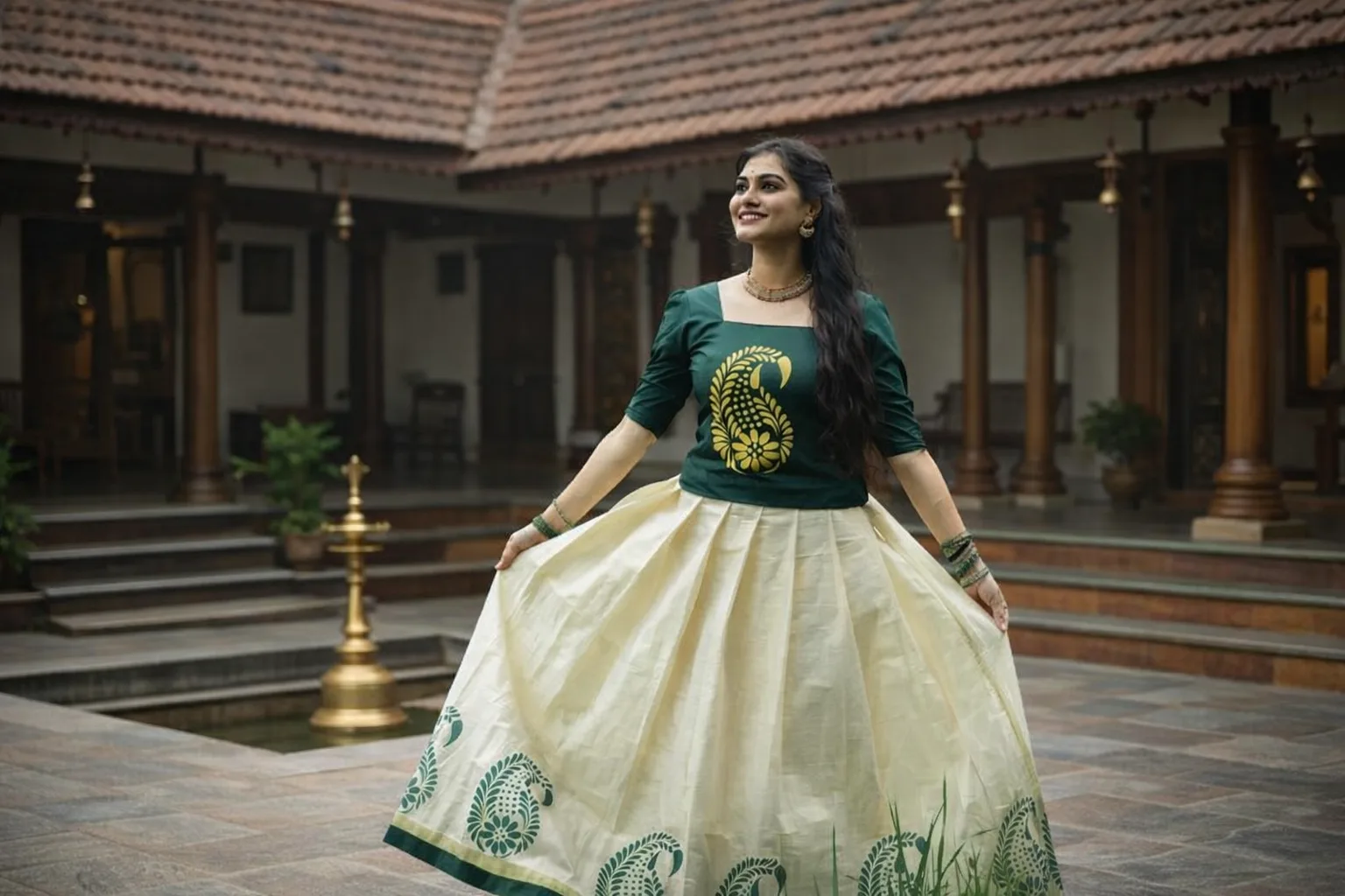 vishu pattu pavadai for women