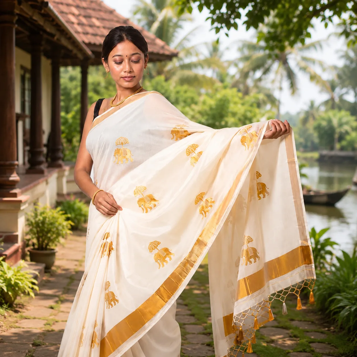 Kerala Kasavu Saree