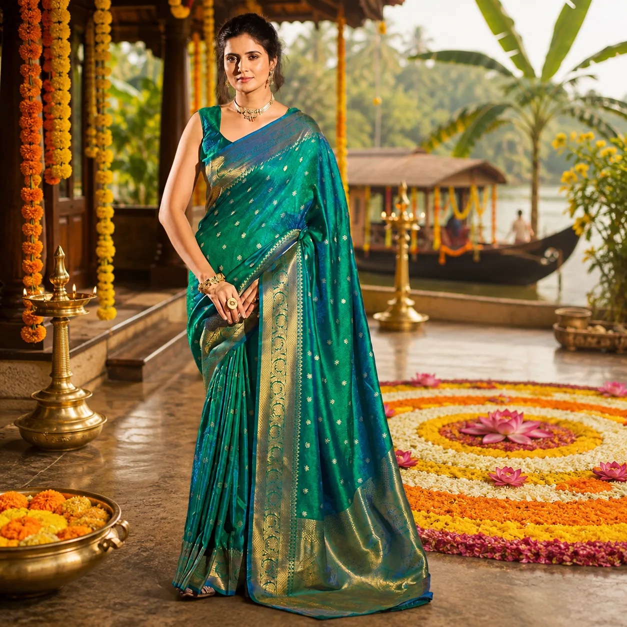 Womens Kanjivaram Banarasi Silk Saree Patola saree