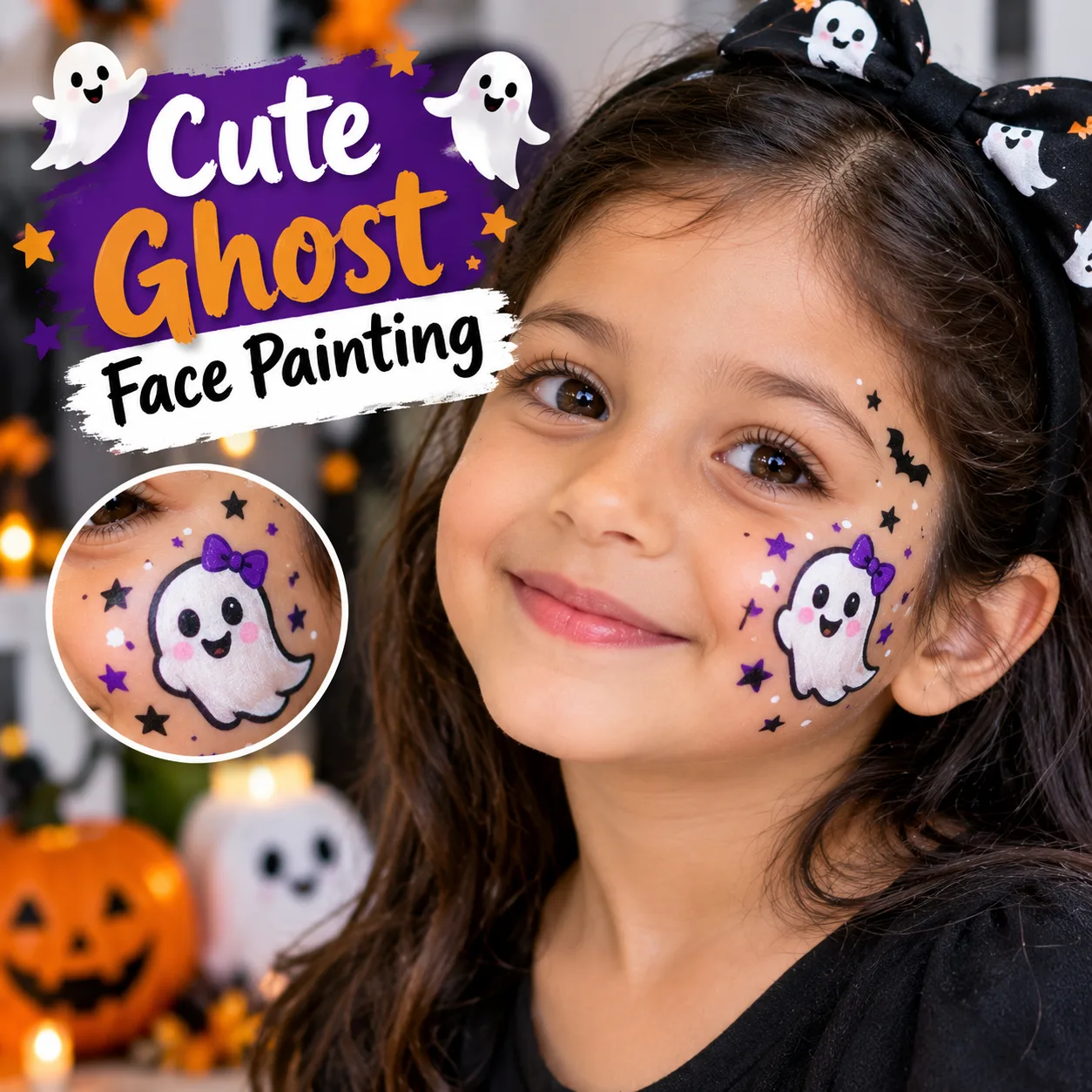 Cute Ghost Face Painting