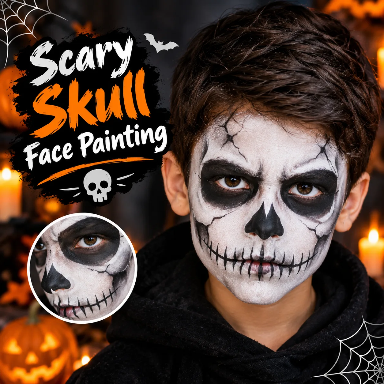 Scary Skull Face Painting
