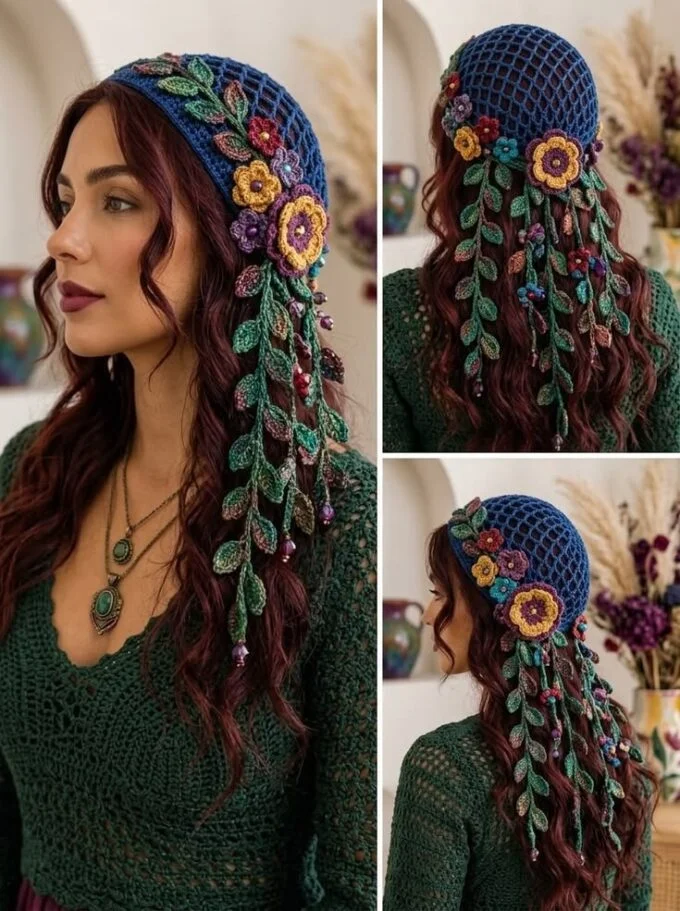 crochet headscarf